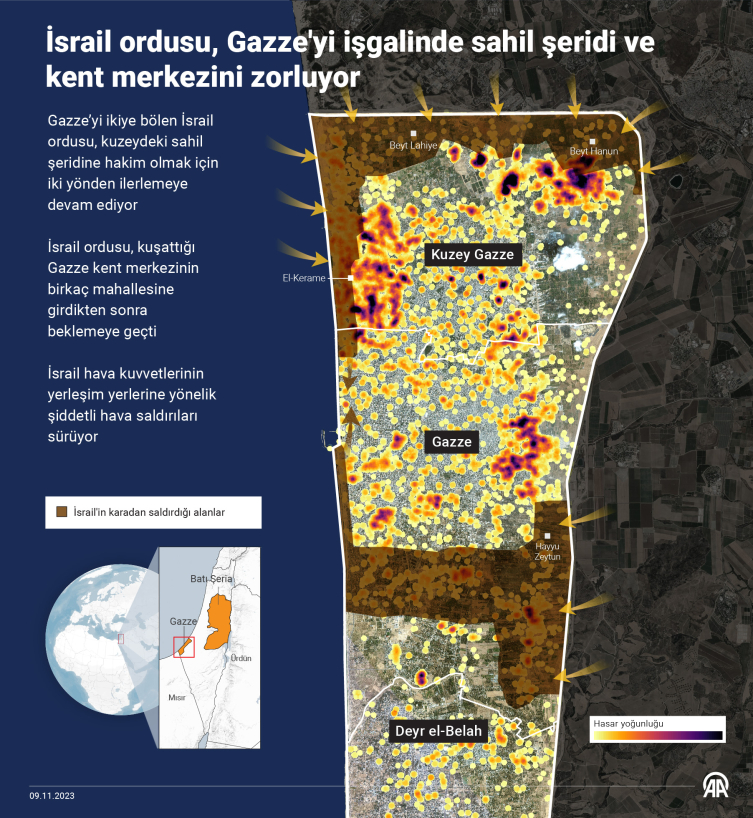 İsrail ordusu, Gazze'yi işgalinde sahil şeridi ve kent merkezini zorluyor